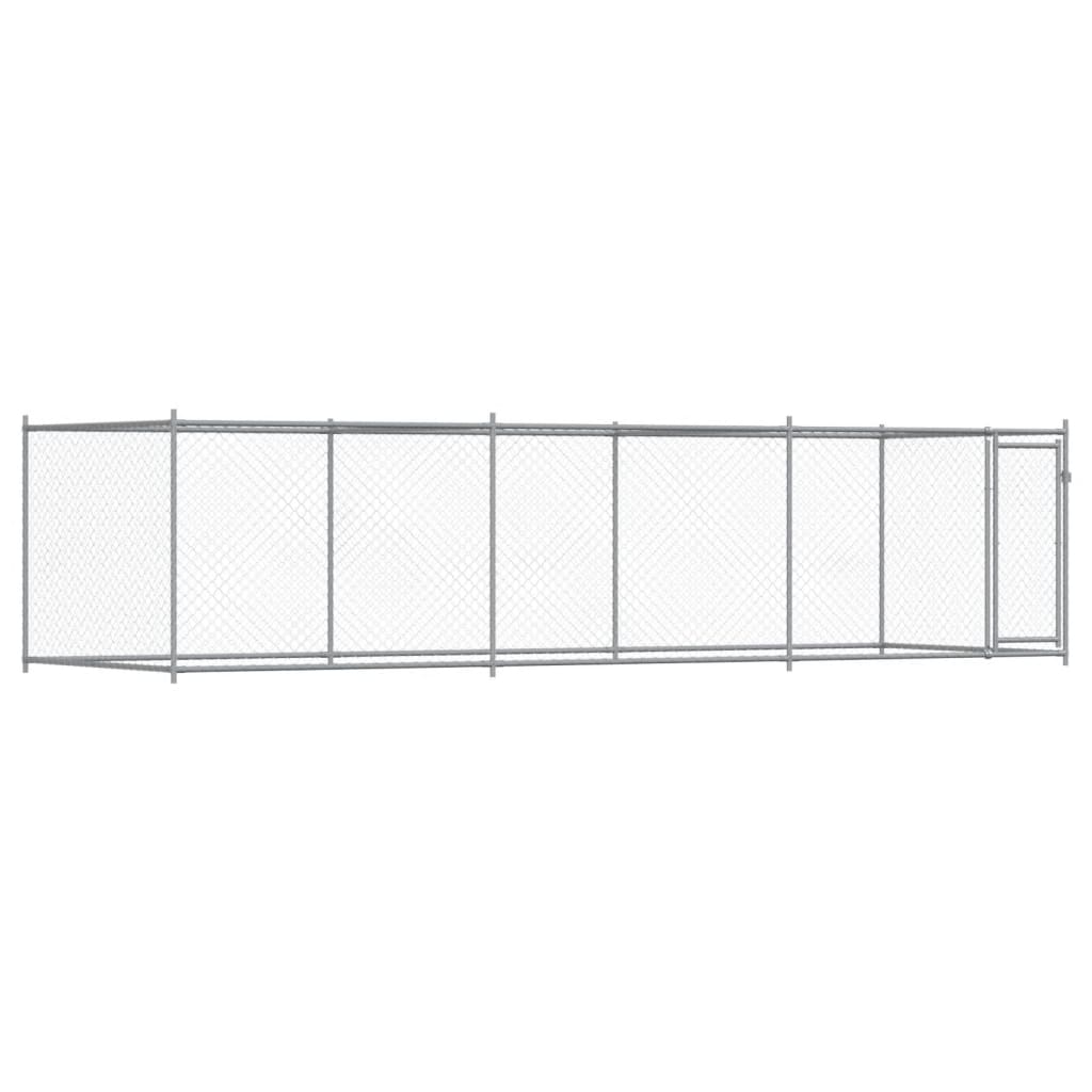 vidaXL Dog Cage with Door Grey 6x2x1.5 m Galvanised Steel 2