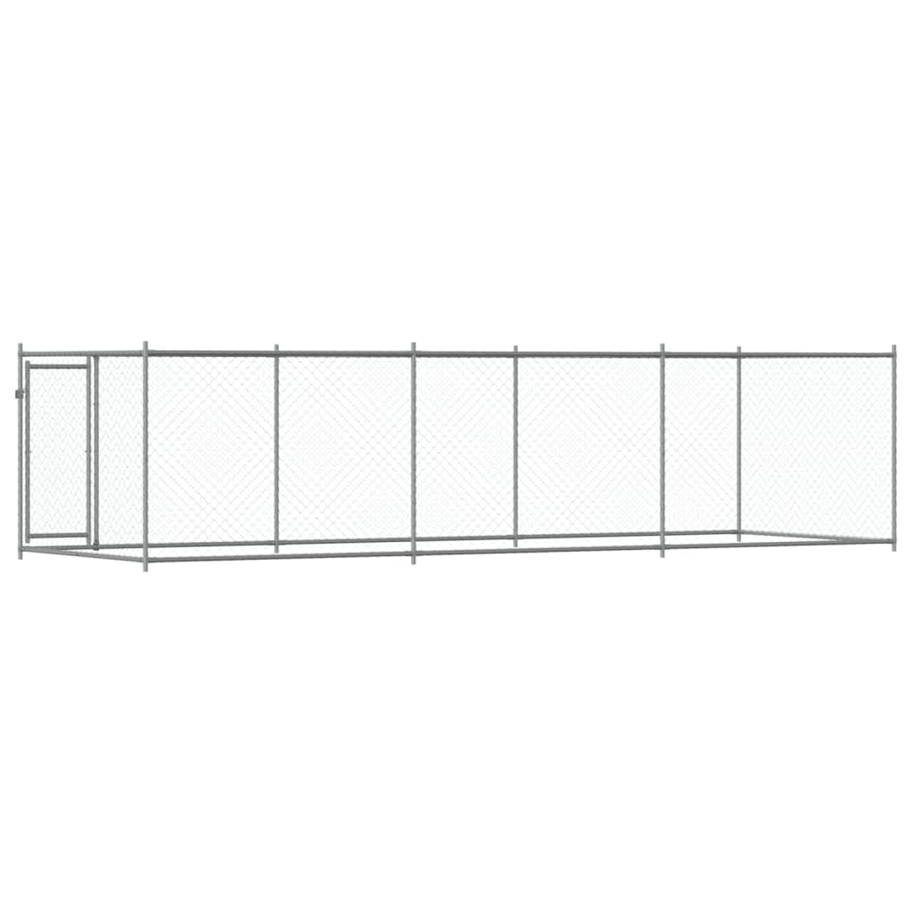 vidaXL Dog Cage with Door Grey 6x2x1.5 m Galvanised Steel 6