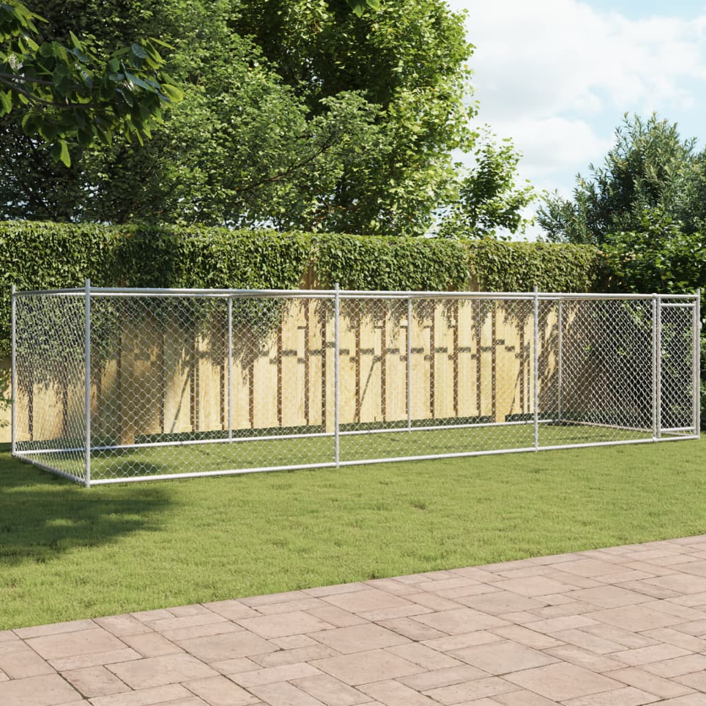 vidaXL Dog Cage with Door Grey 6x2x1.5 m Galvanised Steel 1