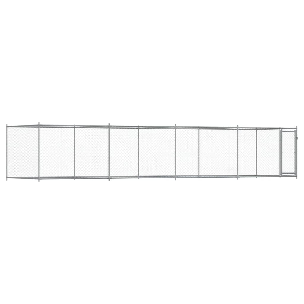 vidaXL Dog Cage with Door Grey 8x2x1,5 m Galvanised Steel 2