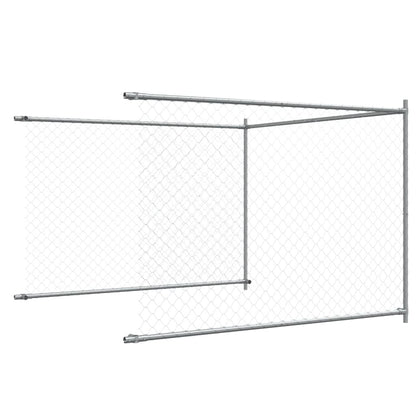 vidaXL Dog Cage with Door Grey 8x2x1,5 m Galvanised Steel 6