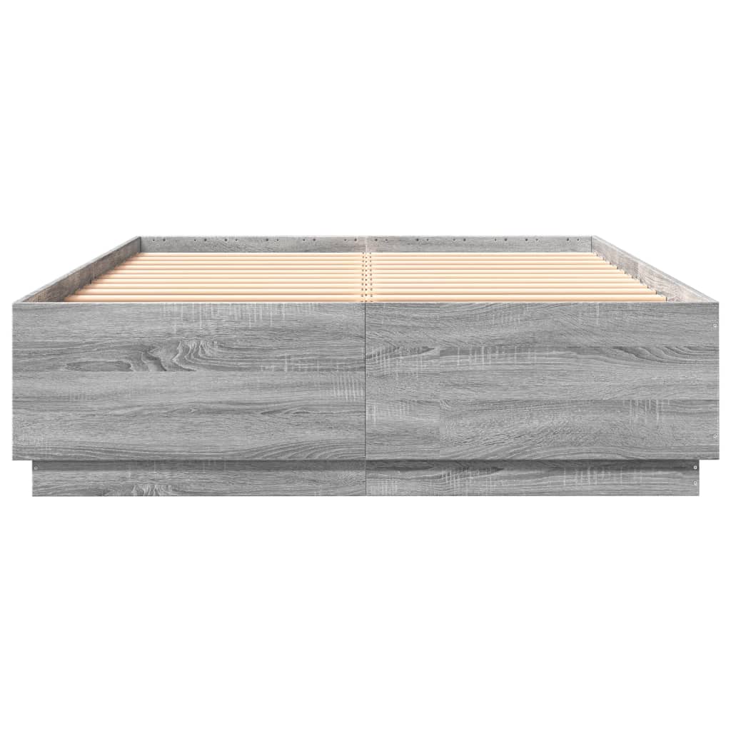 Bed Frame without Mattress 160x200 cm Grey sonoma