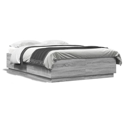 Bed Frame without Mattress 140x200 cm Grey sonoma