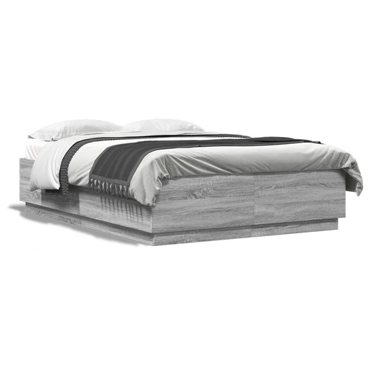 Bed Frame without Mattress 140x200 cm Grey sonoma