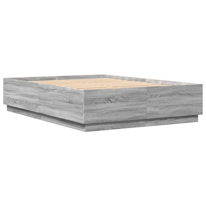 Bed Frame without Mattress 140x200 cm Grey sonoma