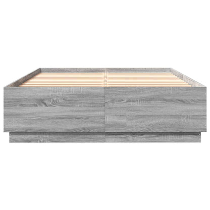 Bed Frame without Mattress 140x200 cm Grey sonoma