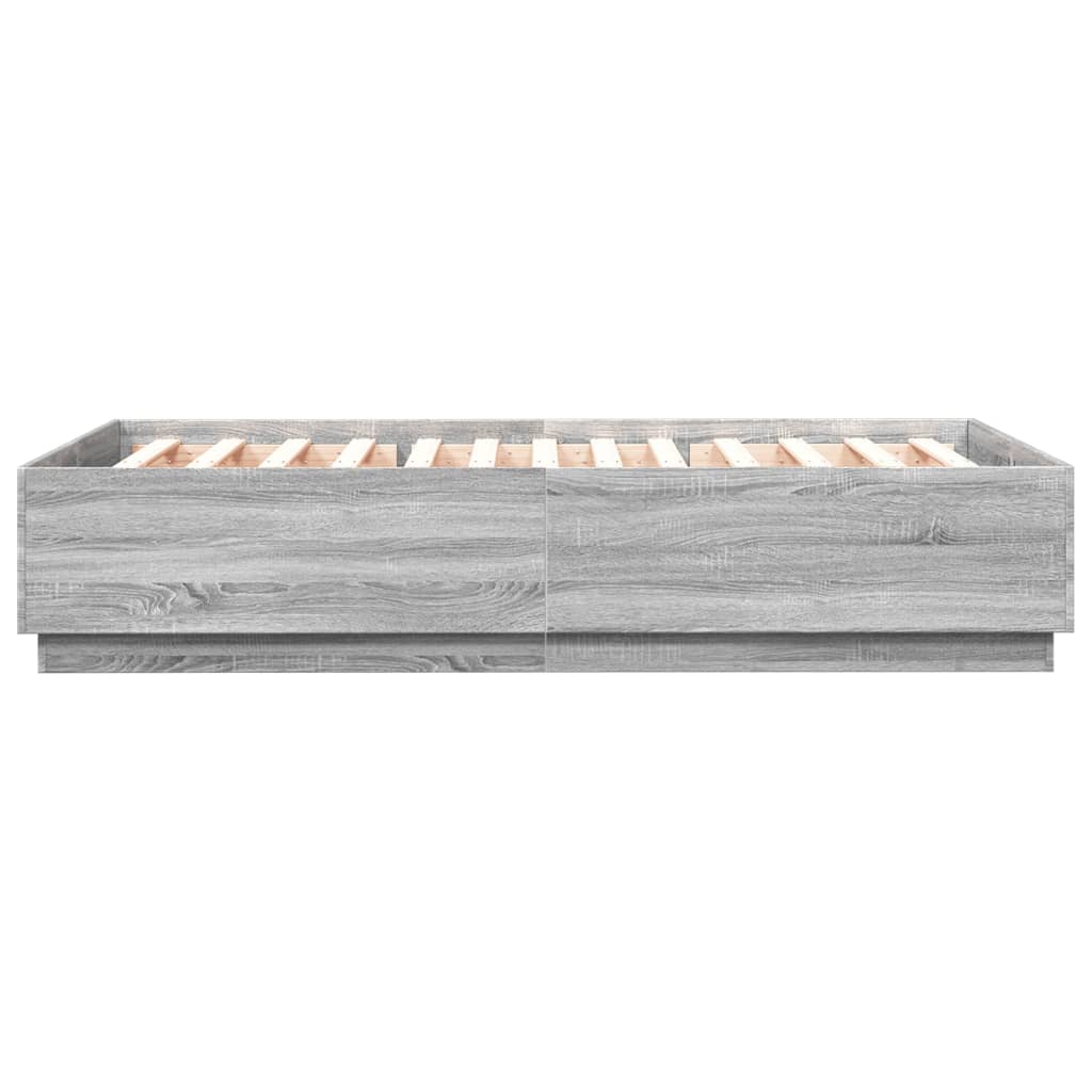 Bed Frame without Mattress 140x200 cm Grey sonoma