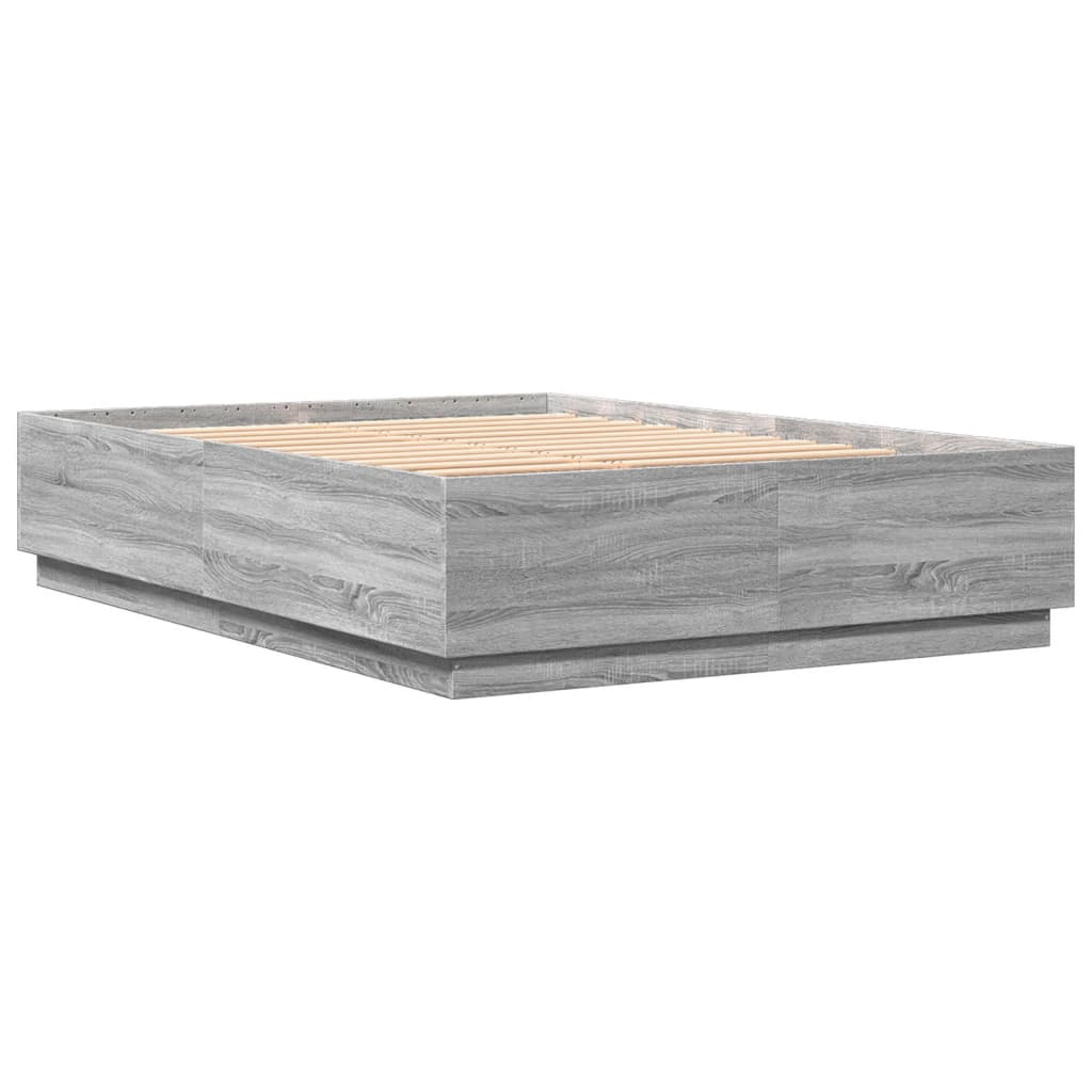 Bed Frame without Mattress 140x200 cm Grey sonoma