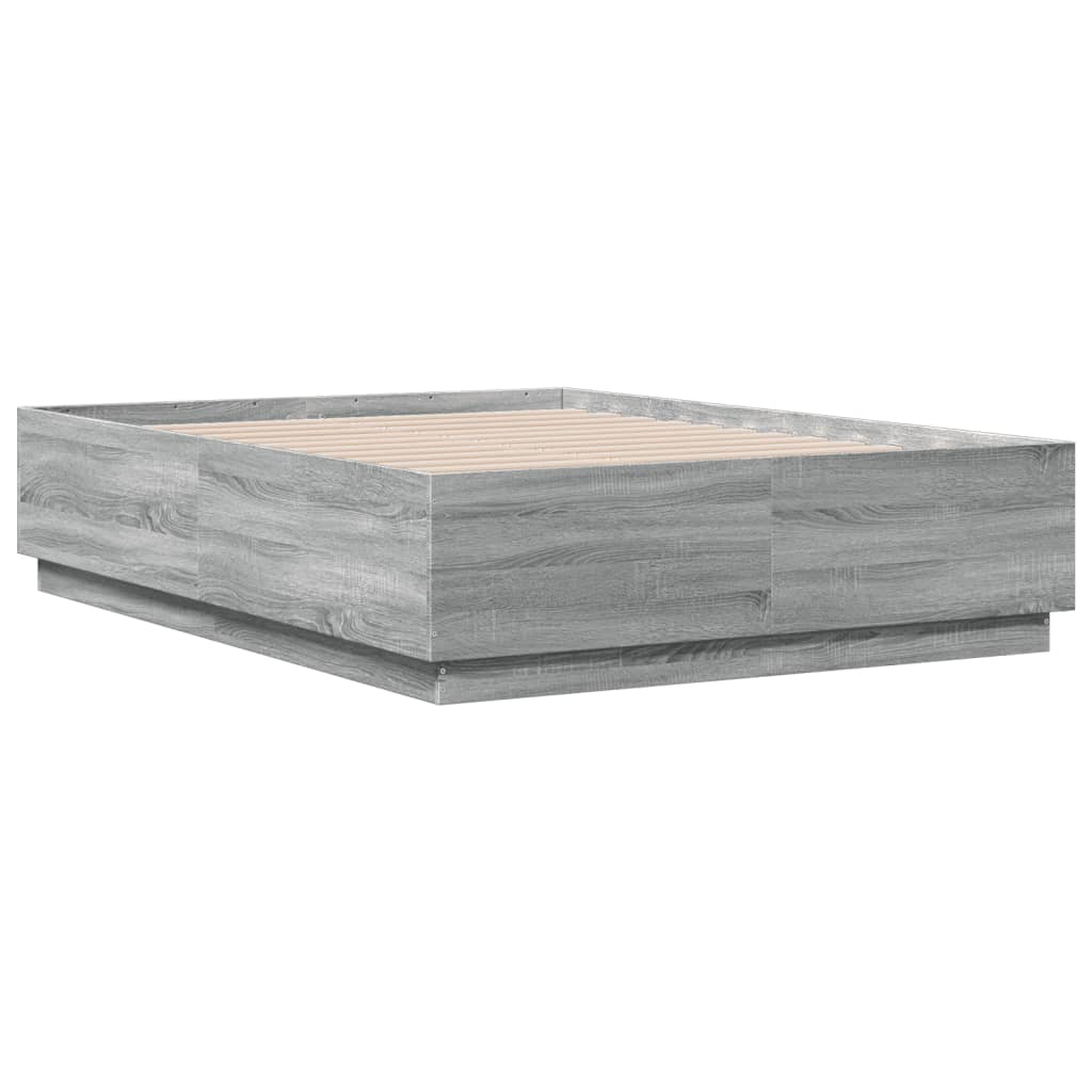Bed Frame without Mattress 120x190 cm Grey sonoma