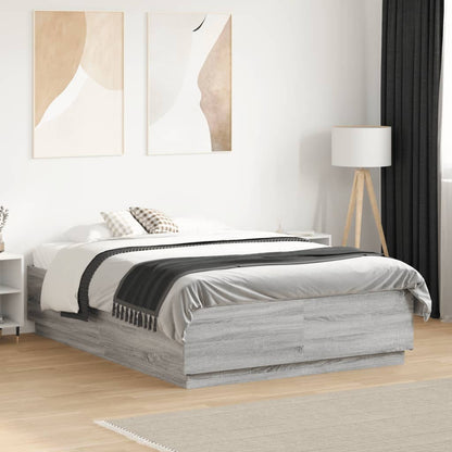 Bed Frame without Mattress 120x190 cm Grey sonoma