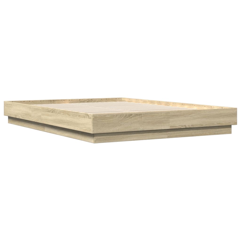 Bed Frame with LED without Mattress 160x200 cm Sonoma oak
