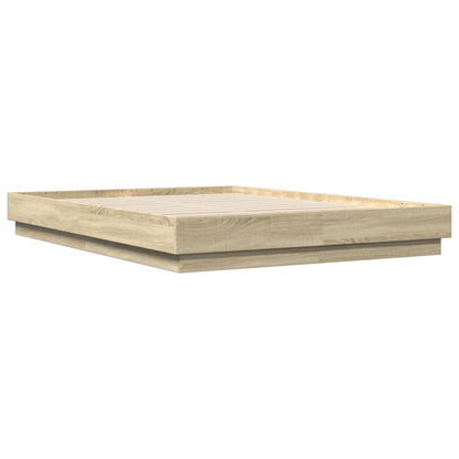 Bed Frame with LED without Mattress 120x200 cm Sonoma oak