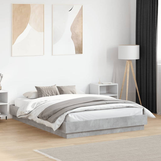 Bed Frame without Mattress 135x190 cm Concrete grey