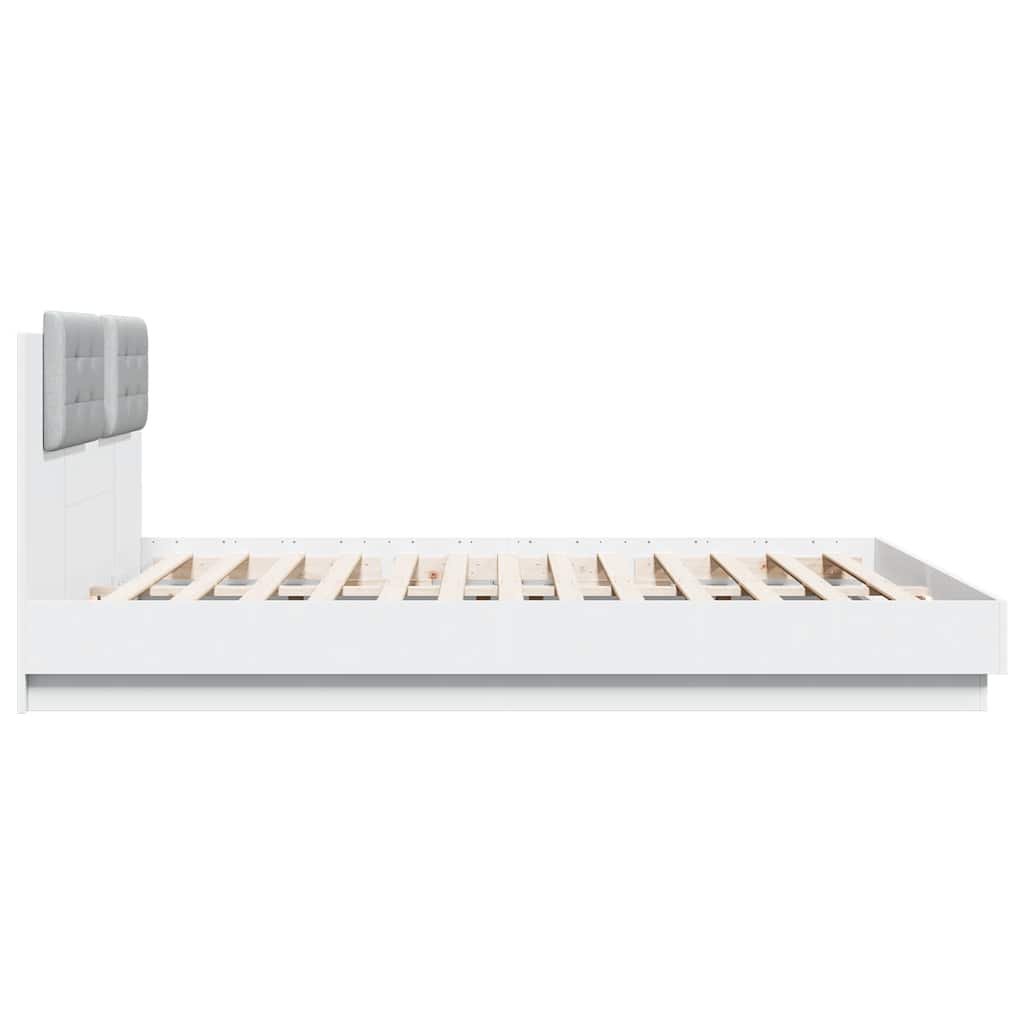 Bed Frame without Mattress 200x200cm White