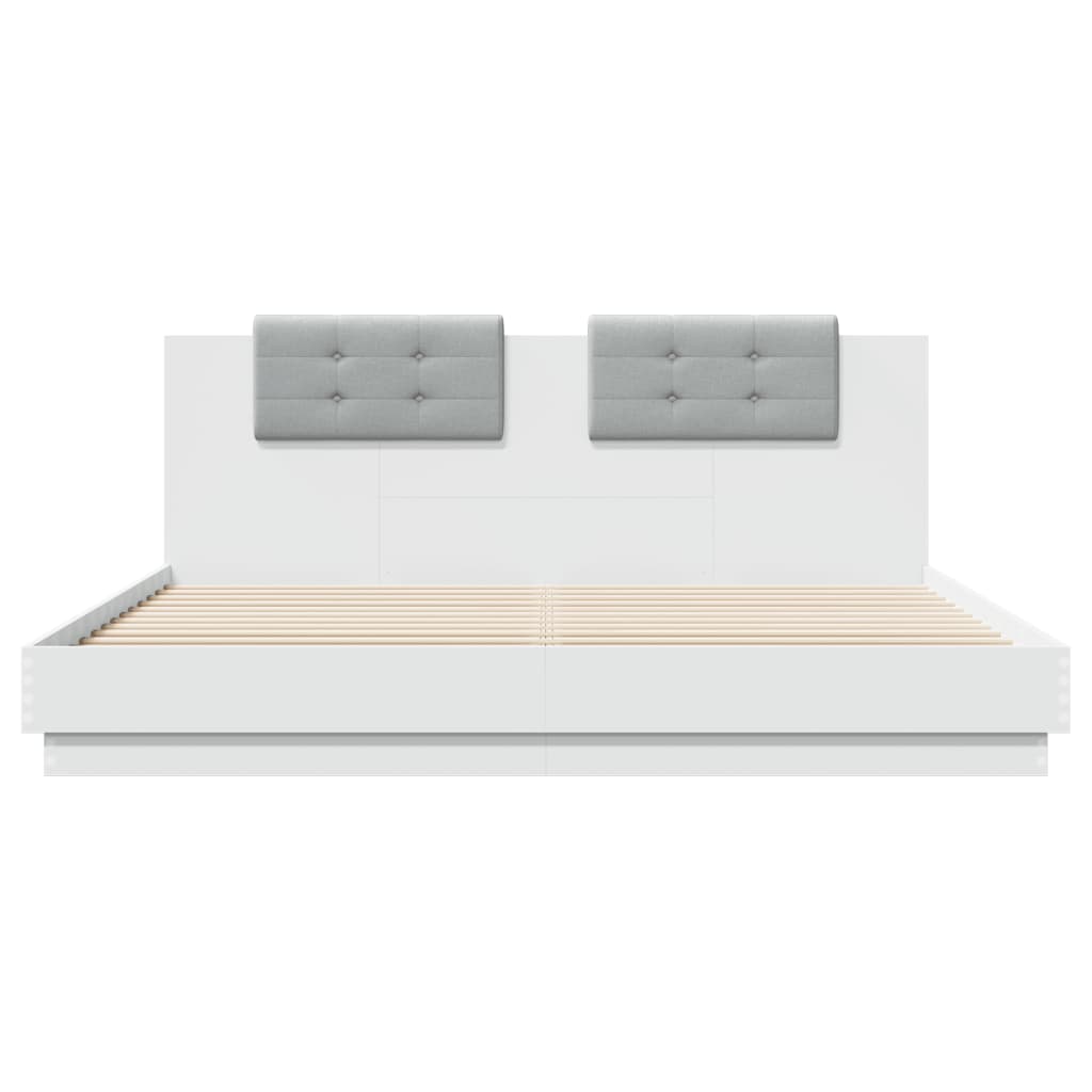 vidaXL Bed Frame without Mattress White 180x200 cm 4