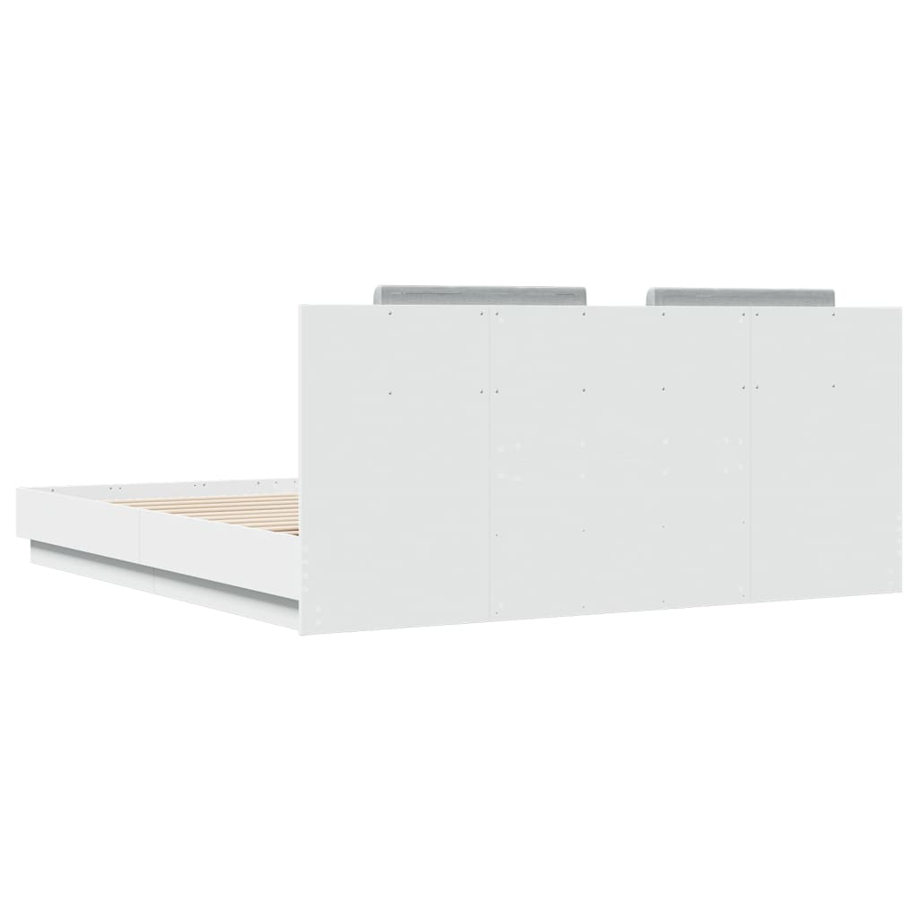 vidaXL Bed Frame without Mattress White 180x200 cm 6