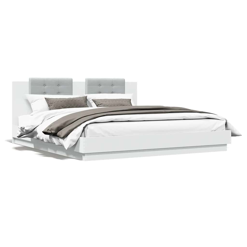 vidaXL Bed Frame without Mattress White 160x200 cm 2