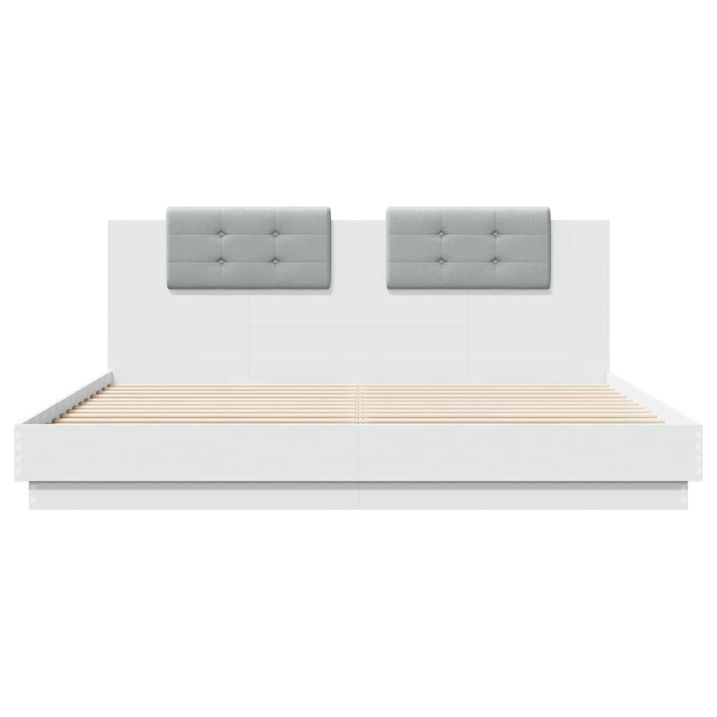 vidaXL Bed Frame without Mattress White 160x200 cm 4