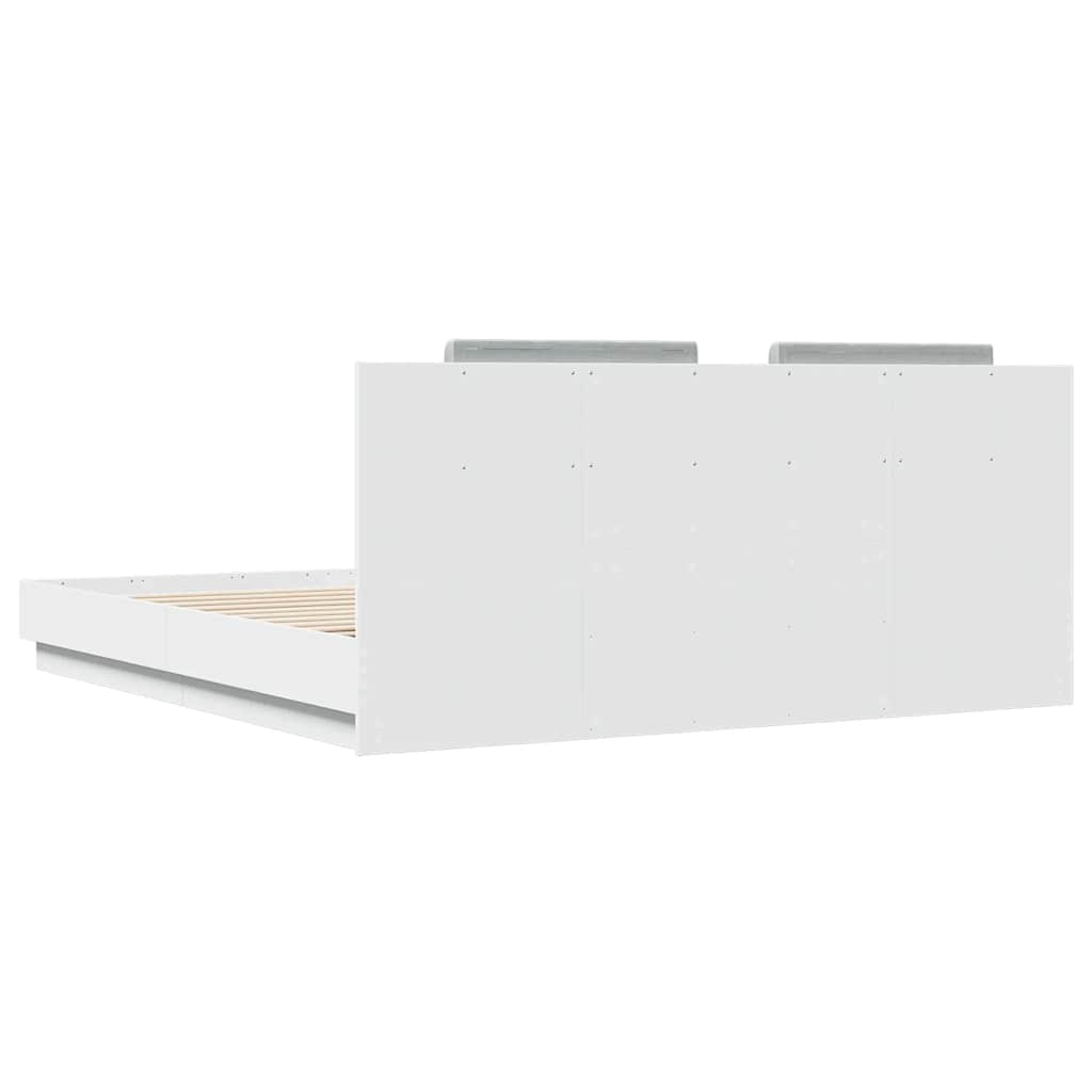 vidaXL Bed Frame without Mattress White 160x200 cm 6