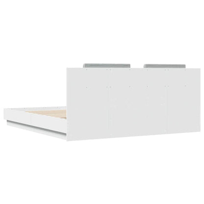 vidaXL Bed Frame without Mattress White 160x200 cm 6