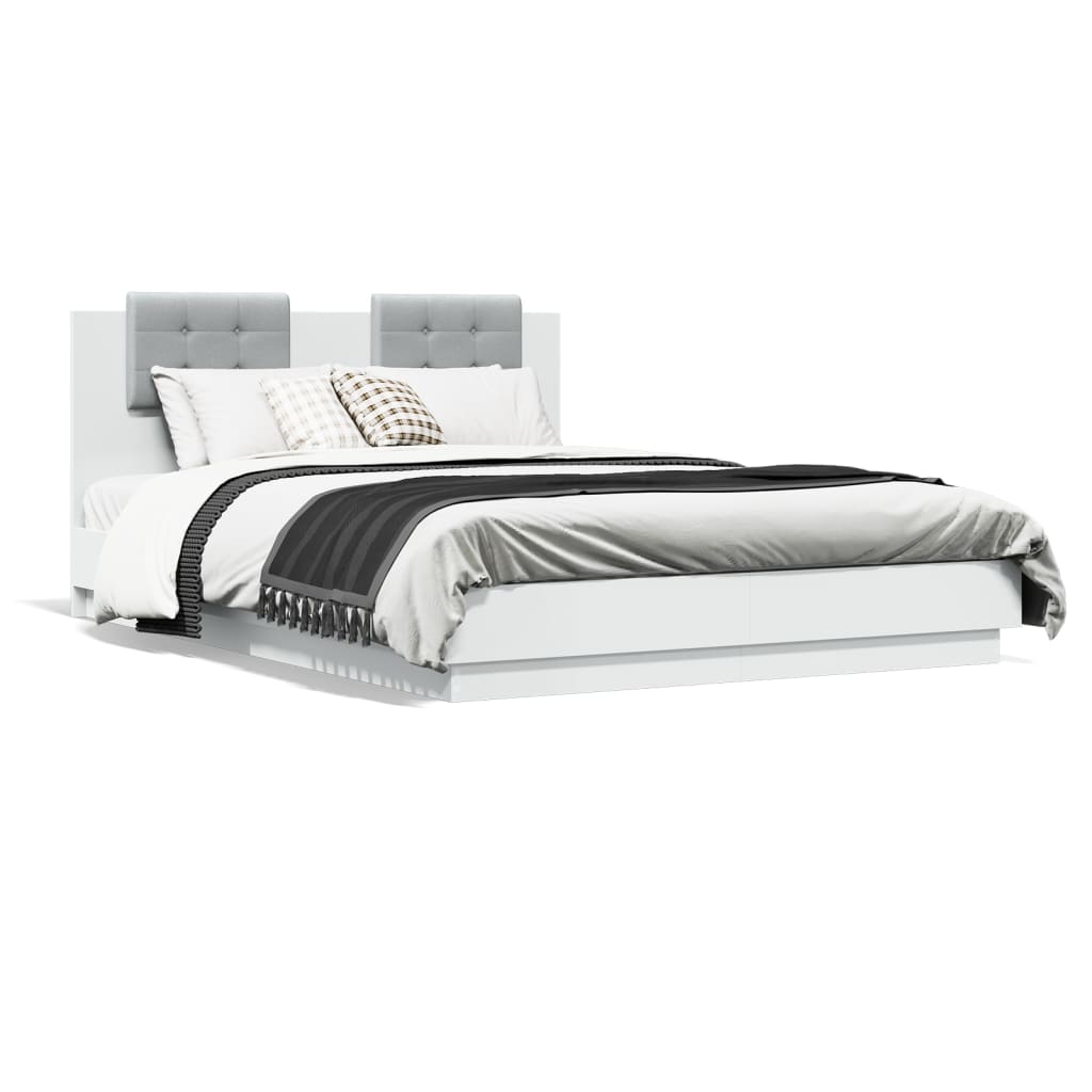 Bed Frame without Mattress 140x200 cm White