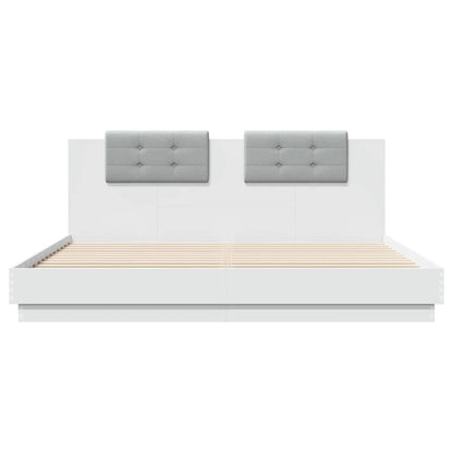 vidaXL Bed Frame with LED without Mattress White 180x200 cm Super King 6
