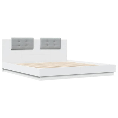 vidaXL Bed Frame with LED without Mattress White 160x200 cm 3