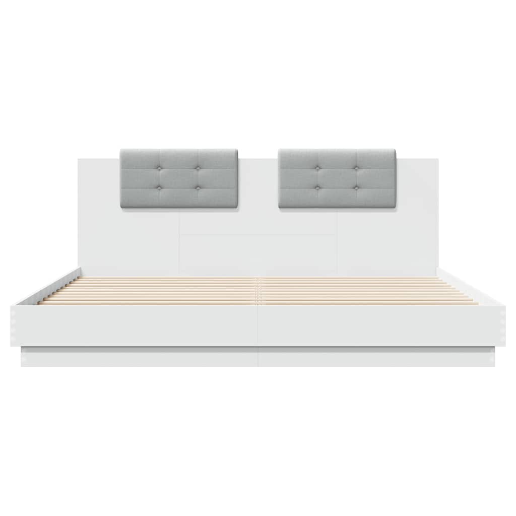 vidaXL Bed Frame with LED without Mattress White 160x200 cm 6