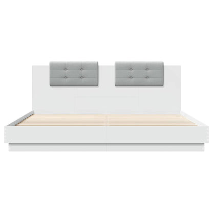 vidaXL Bed Frame with LED without Mattress White 160x200 cm 6