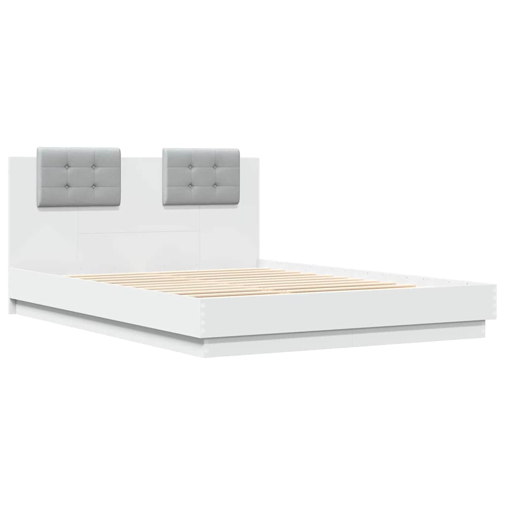 vidaXL Bed Frame with LED without Mattress White 120x200 cm 3