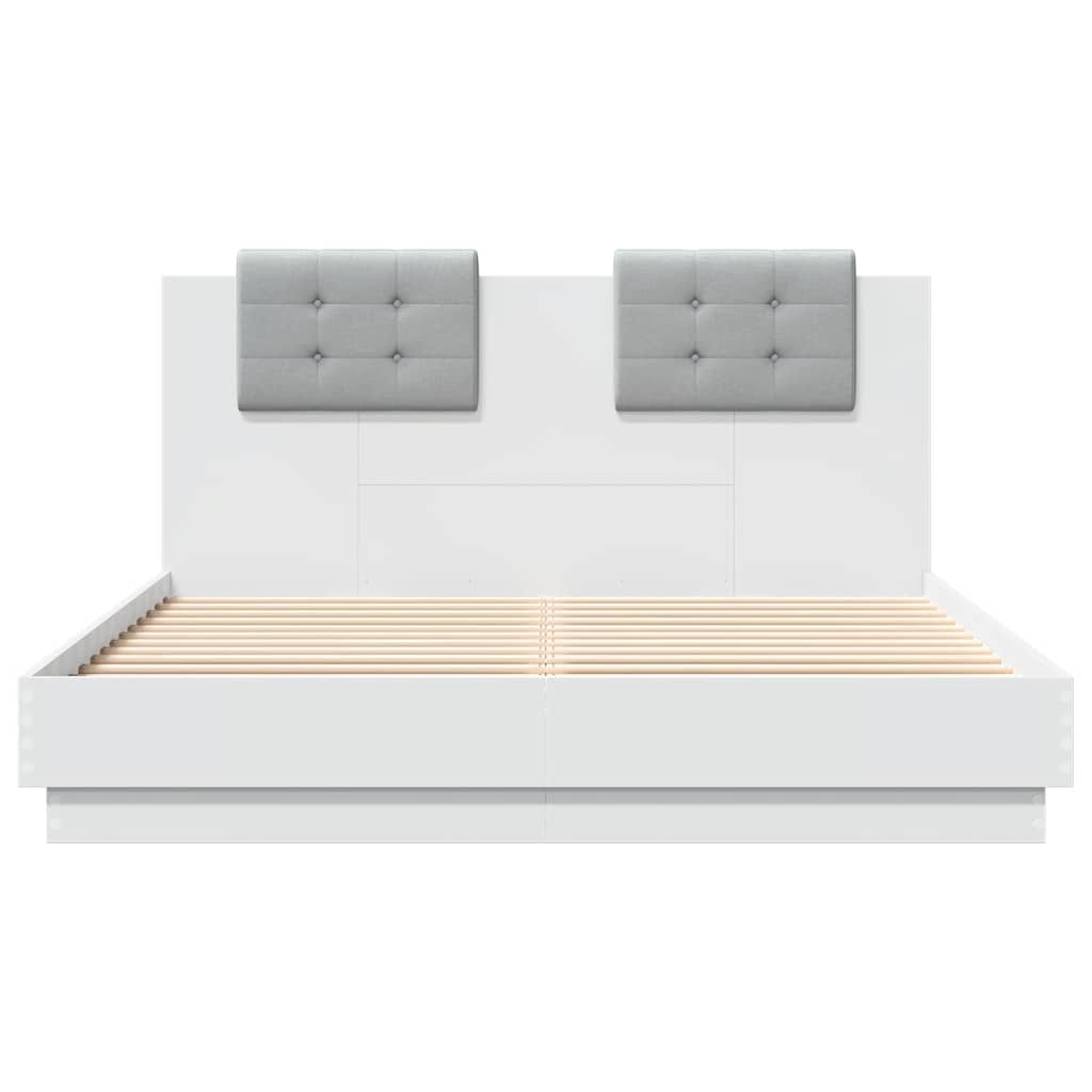 vidaXL Bed Frame with LED without Mattress White 120x200 cm 6