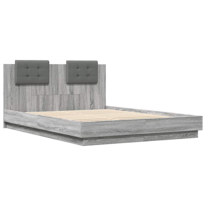 vidaXL Bed Frame with LED without Mattress Grey Sonoma 120x200 cm 3