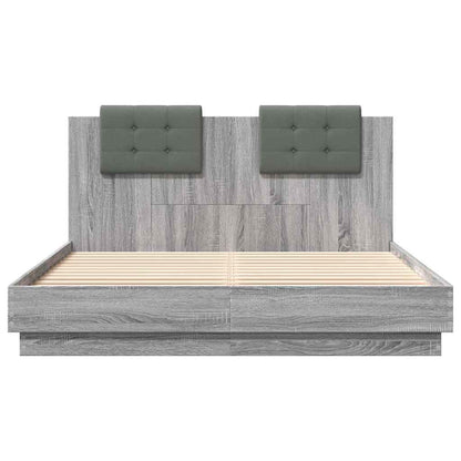 vidaXL Bed Frame with LED without Mattress Grey Sonoma 120x200 cm 6