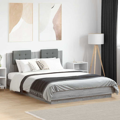 vidaXL Bed Frame with LED without Mattress Grey Sonoma 120x200 cm 1