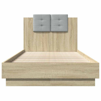 Bed Frame with LED without Mattress 90x190 cm Sonoma oak