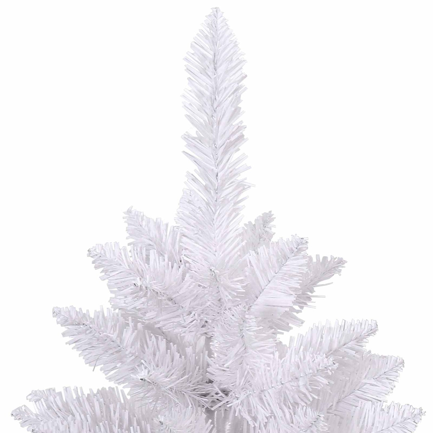 vidaXL Artificial Christmas Tree 300 LEDs PVC and Steel White 6