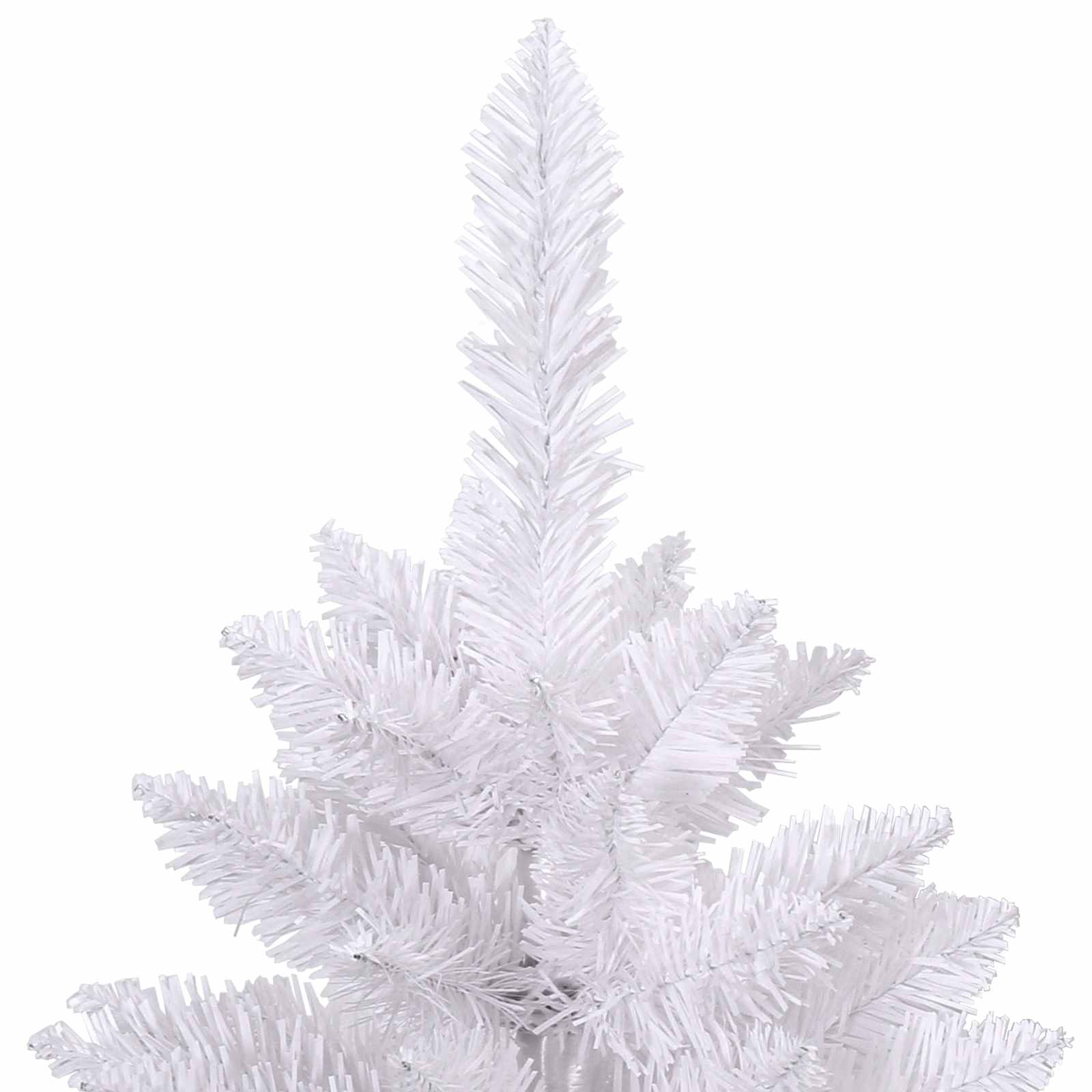 vidaXL Artificial Christmas Tree 300 LEDs PVC and Steel White 6