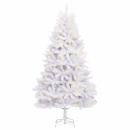 vidaXL Artificial Christmas Tree 300 LEDs PVC and Steel White 3