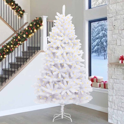 Artificial Christmas Tree 300 cm PVC and Steel White Ø 138 x 300 cm with 300 LEDs