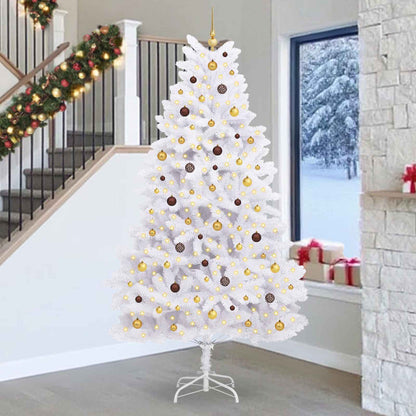 vidaXL Artificial Christmas Tree 270 cm PVC and Steel White 1