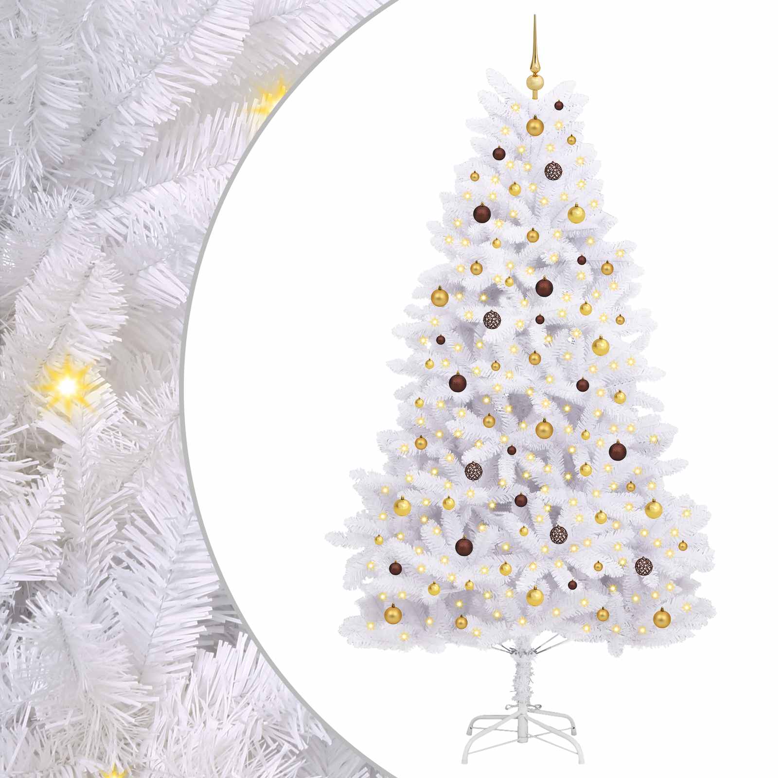 vidaXL Artificial Christmas Tree 270 cm PVC and Steel White 2