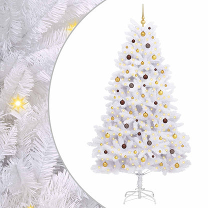 vidaXL Artificial Christmas Tree 270 cm PVC and Steel White 2