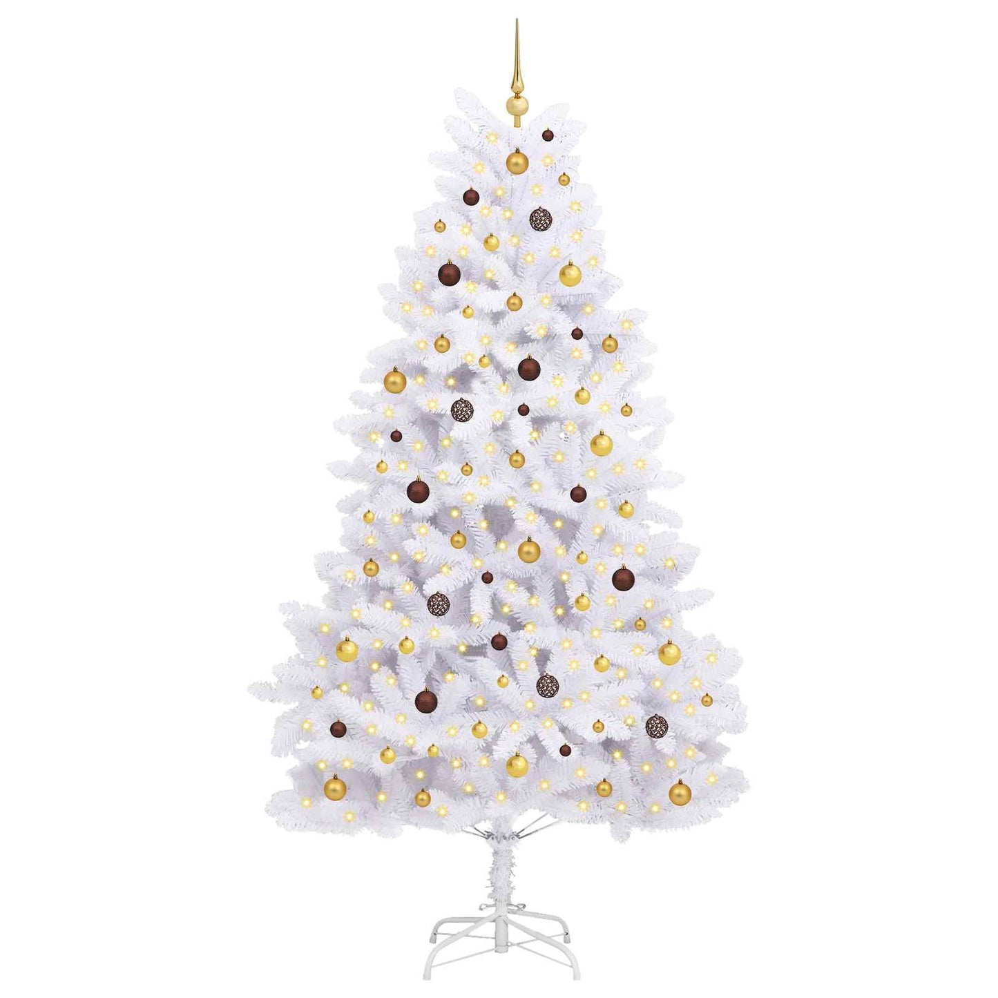 vidaXL Artificial Christmas Tree 270 cm PVC and Steel White 3