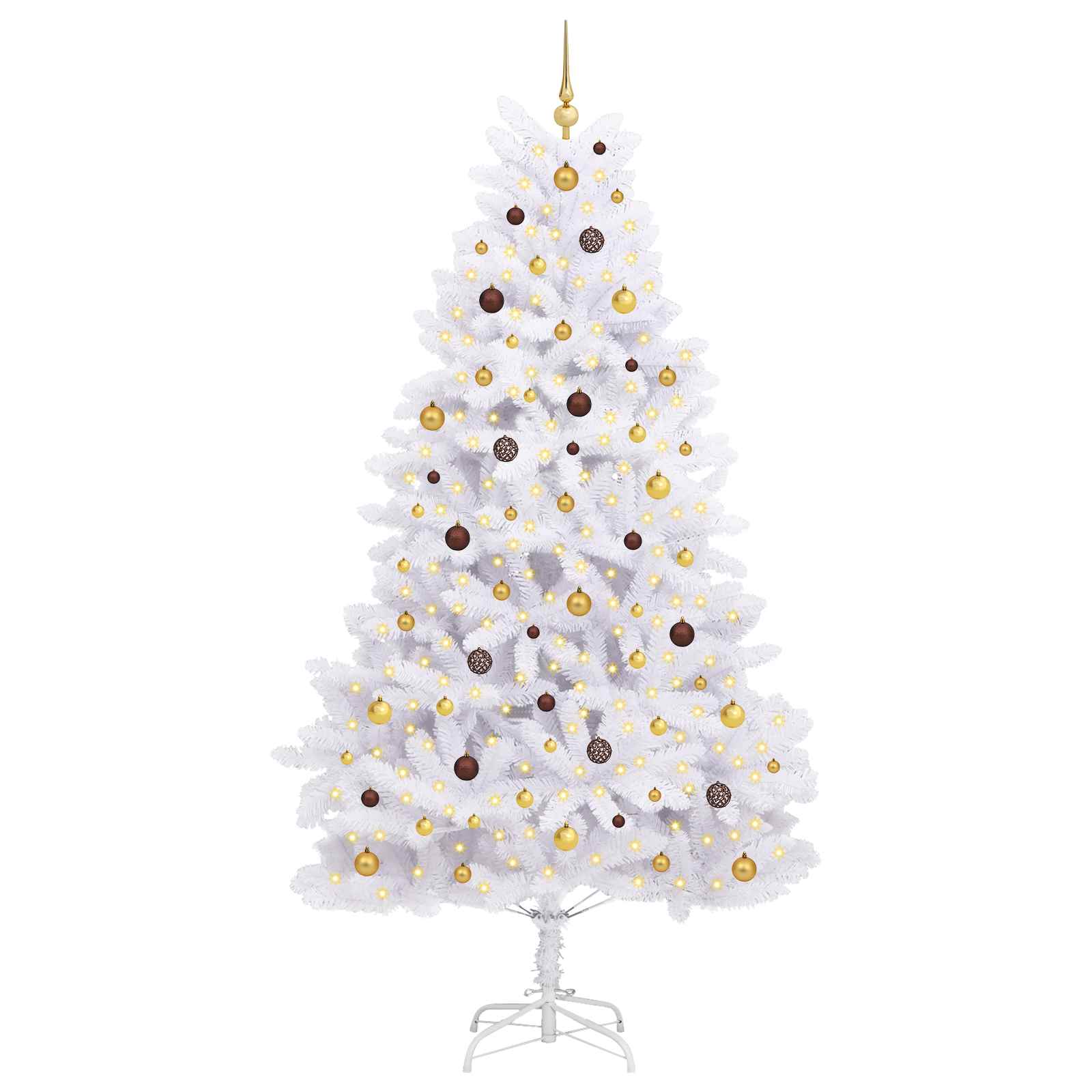 vidaXL Artificial Christmas Tree 270 cm PVC and Steel White 3