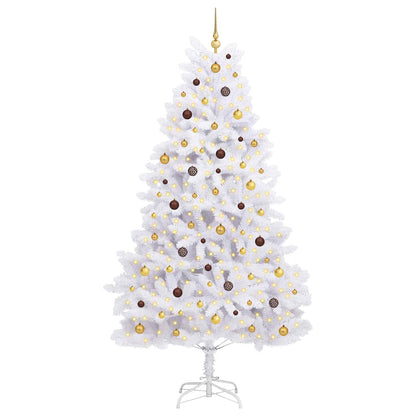 vidaXL Artificial Christmas Tree 270 cm PVC and Steel White 3