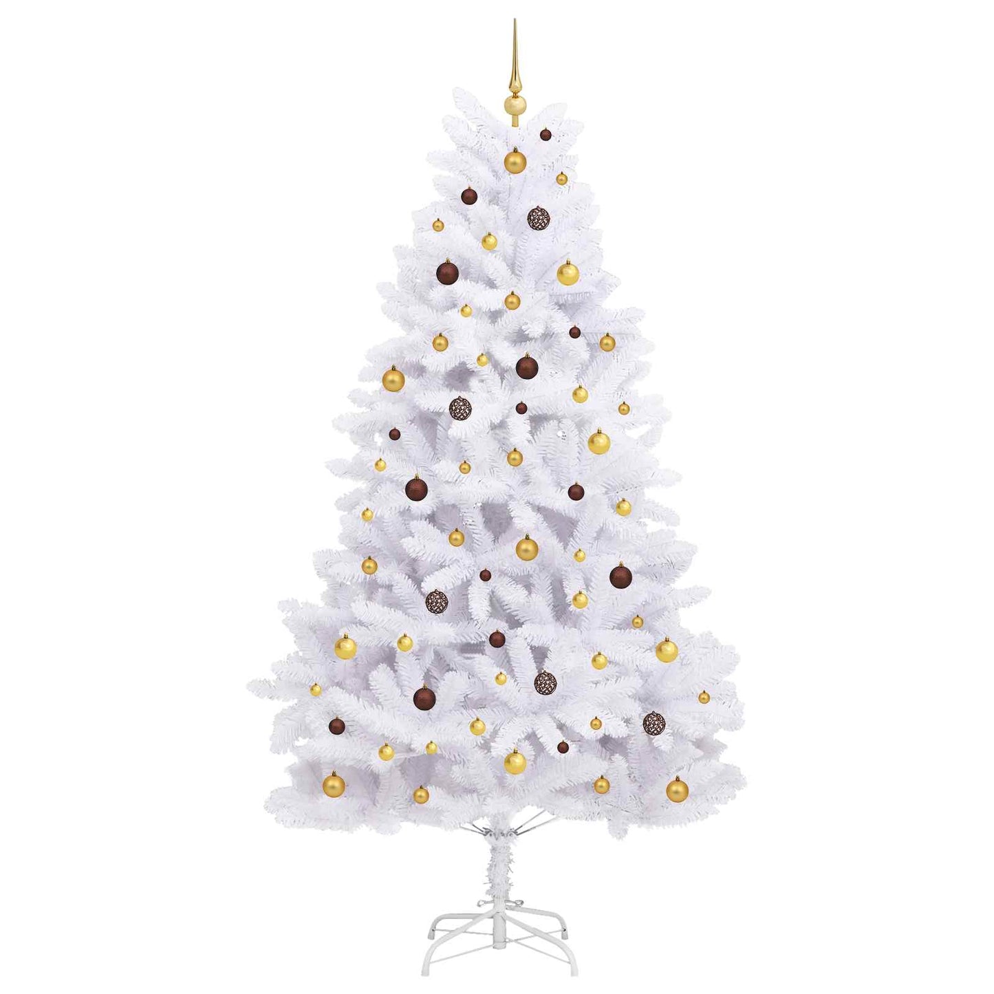 vidaXL Artificial Christmas Tree 270 cm PVC and Steel White 4