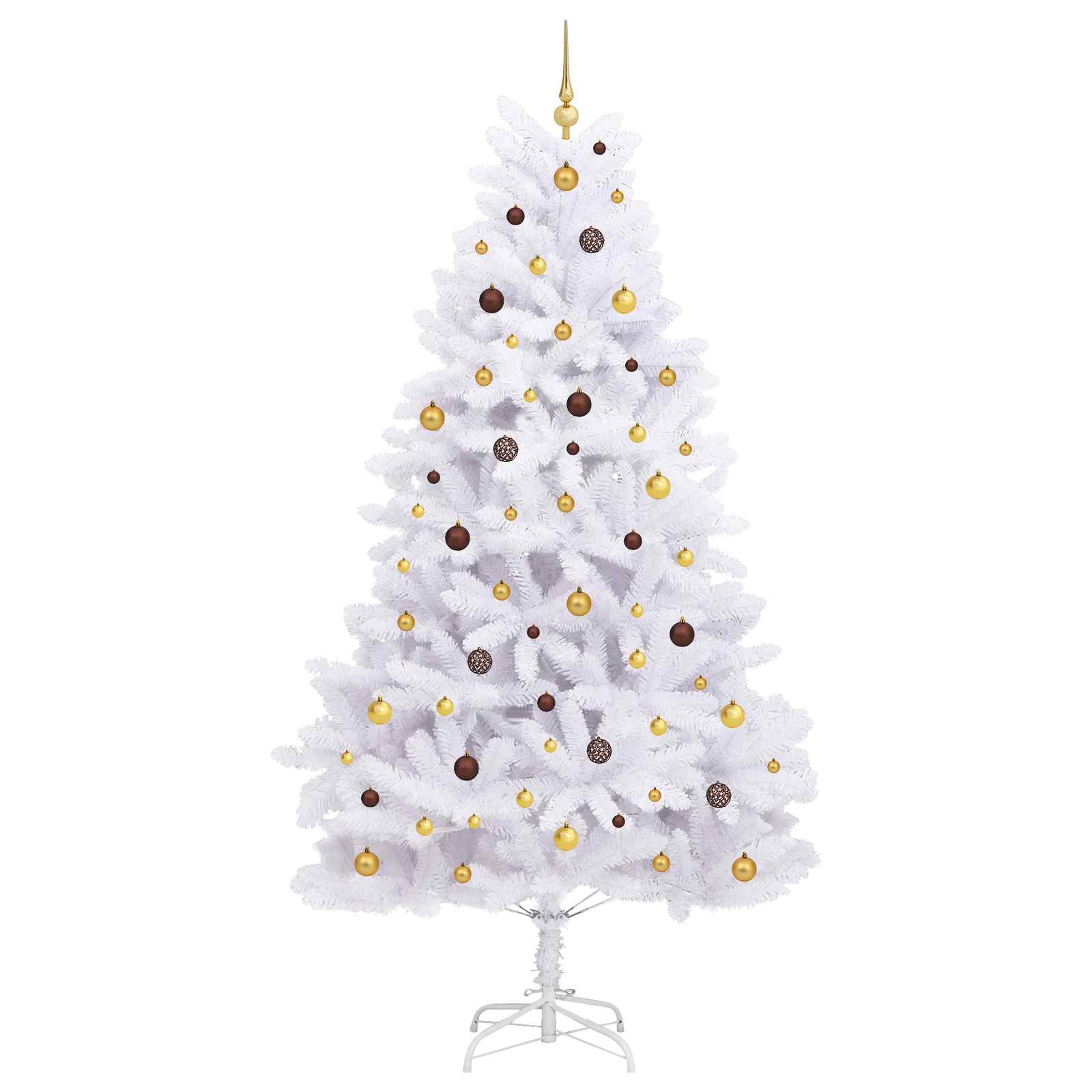 vidaXL Artificial Christmas Tree 270 cm PVC and Steel White 4