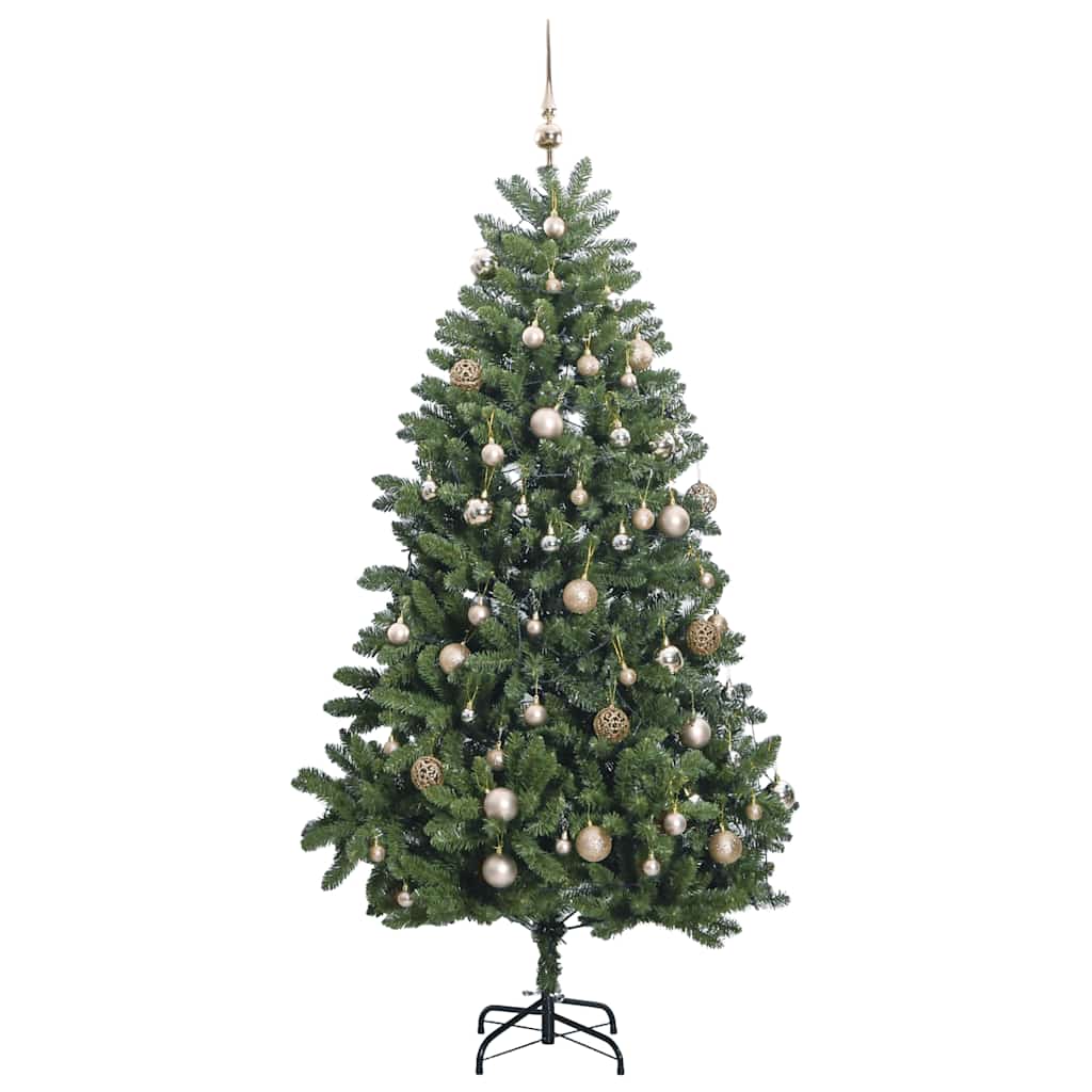 vidaXL Artificial Hinged Christmas Tree 300 LEDs & Ball Set 270 cm 2