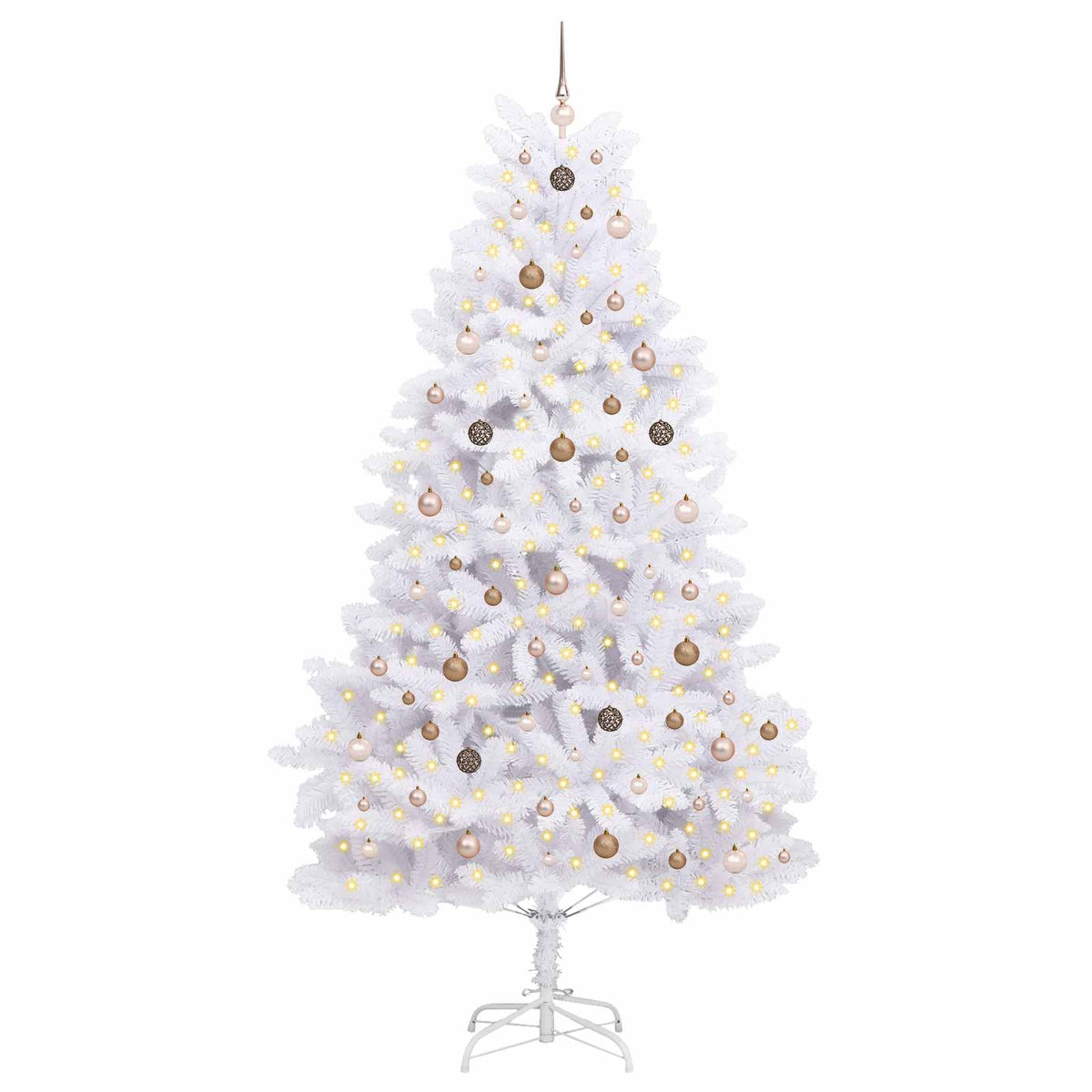 vidaXL Artificial Christmas Tree 270 cm PVC and Steel White 3