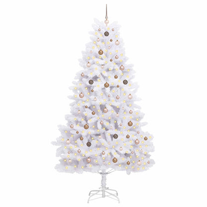 vidaXL Artificial Christmas Tree 270 cm PVC and Steel White 3
